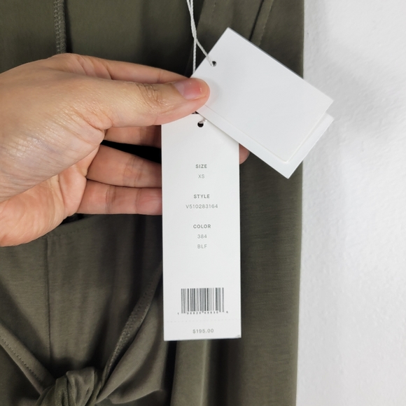 New Vince Knot Tie Front Sleeveless Scoop Neck High Low Midi Shift Dress - Picture 4 of 14